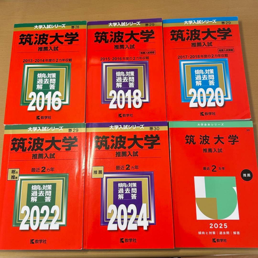 筑波大学　推薦入試　過去問　2013〜2018・2020〜2024年度収録