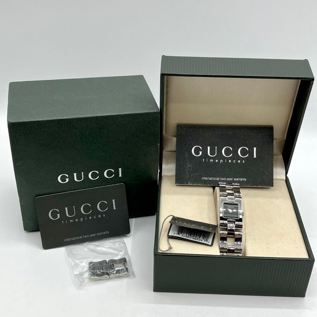 稼働 GUCCI グッチ 2305L ブラック シルバー レディース 腕時計