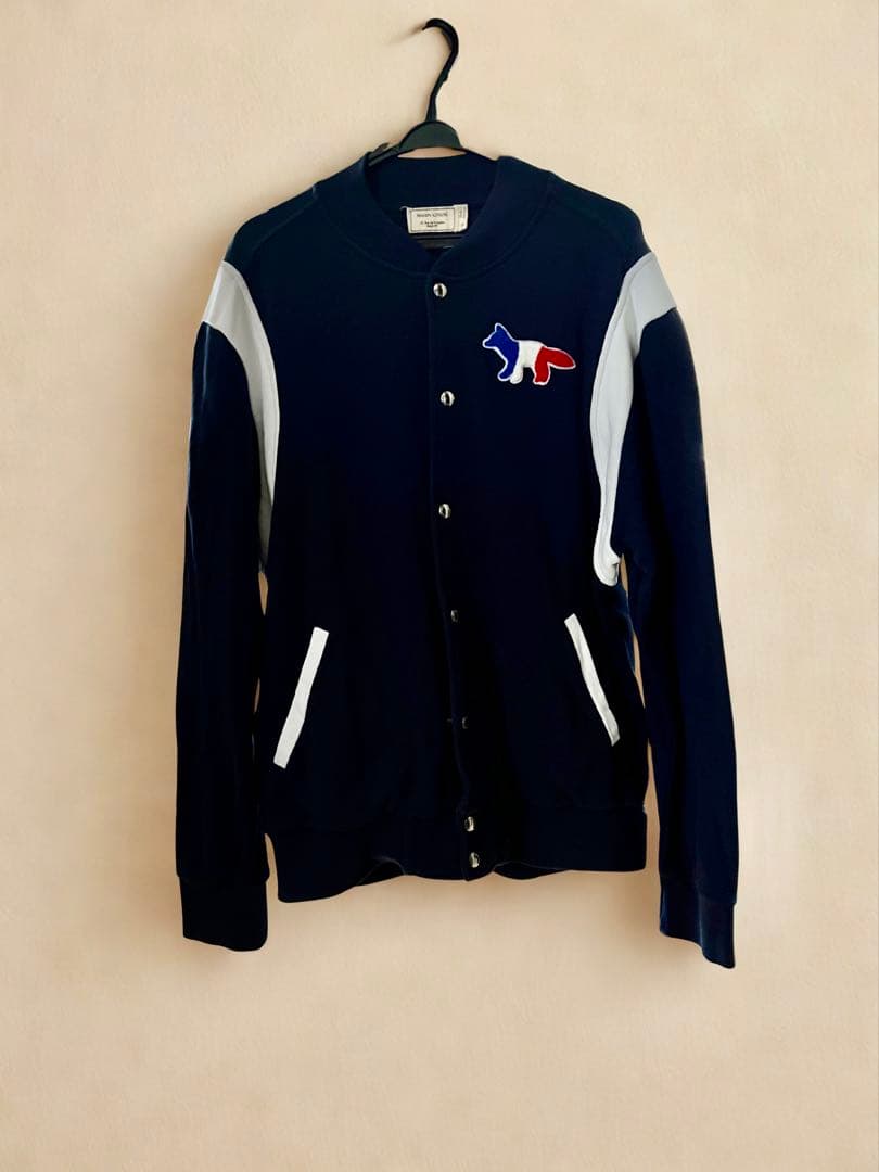 MAISON KITSUNÉ ネイビー　ジャージースタジャン XL