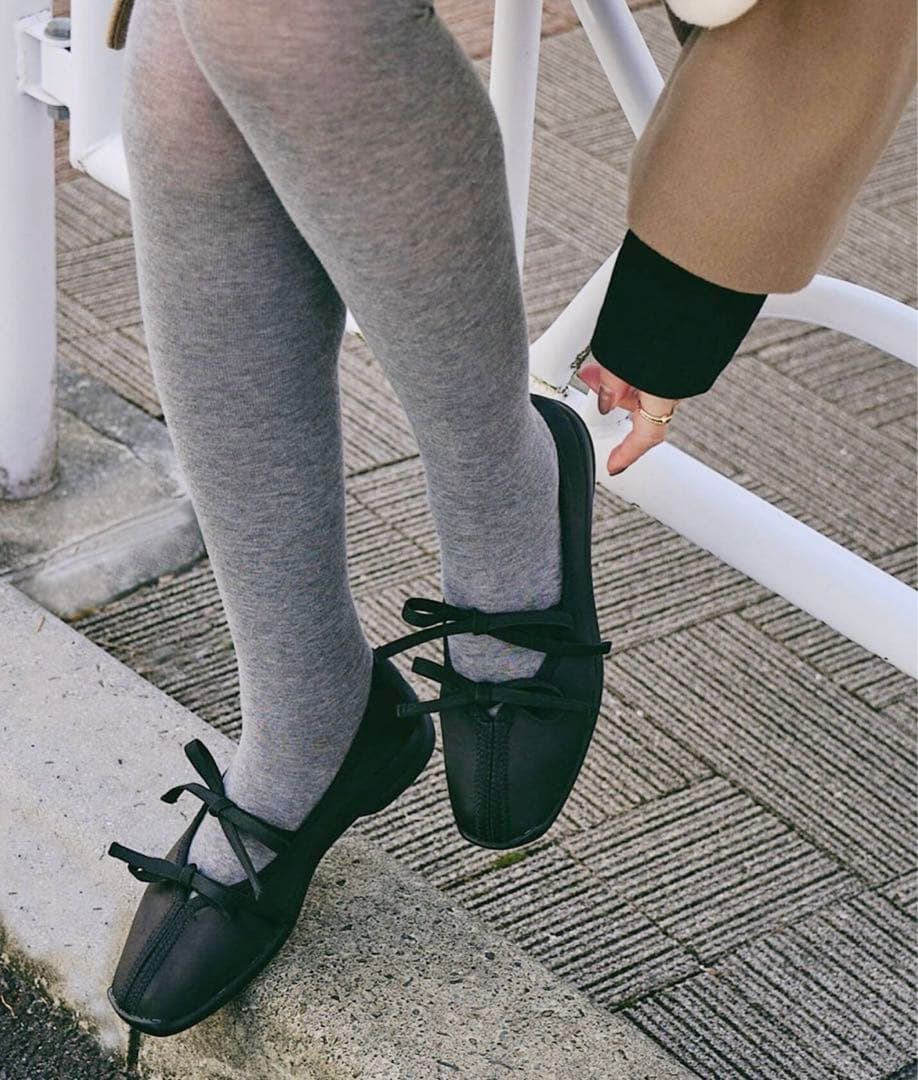 【美品】LE TALON ダブルリボンバレリーナ　24.5cm