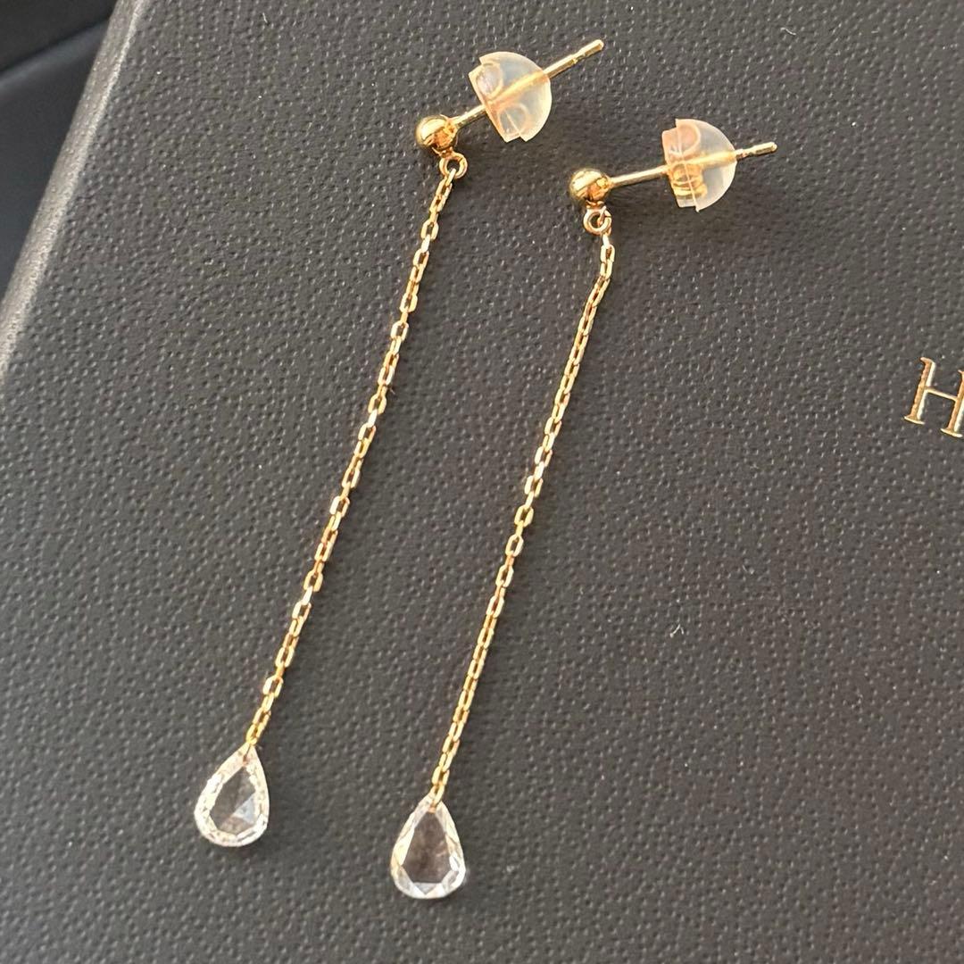 定15万✴︎SIクラス 0.5ct天然ダイヤモンド チェーンピアス K18
