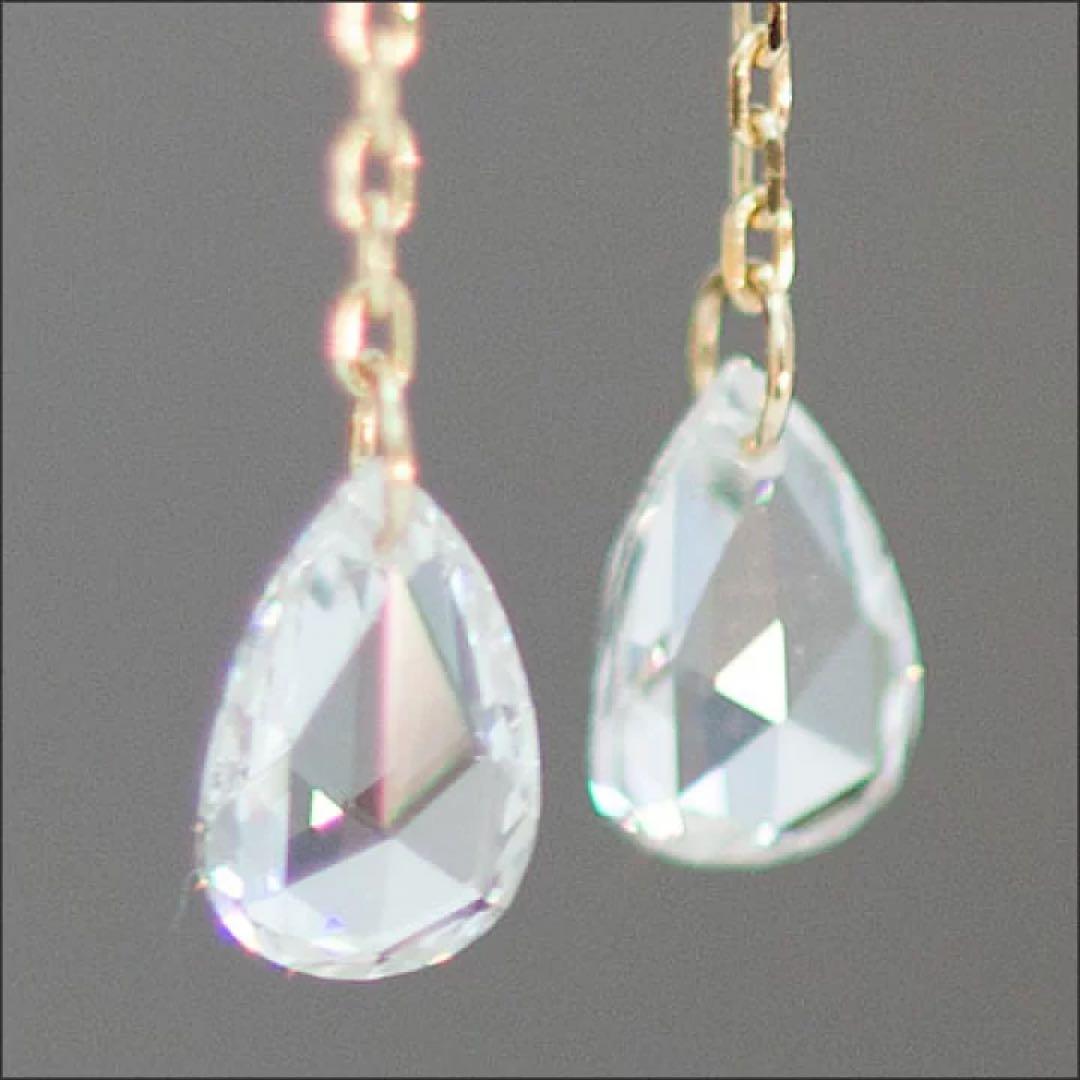 定15万✴︎SIクラス 0.5ct天然ダイヤモンド チェーンピアス K18