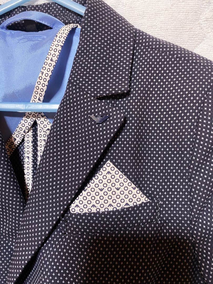 ARMANI JUNIOR ネイビー　ドット　スーツ　9-10