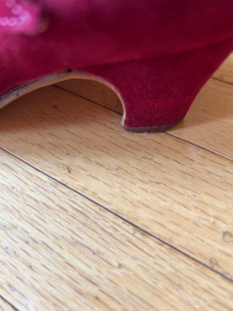 レッド スエード フラメンコシューズ　オスーナ