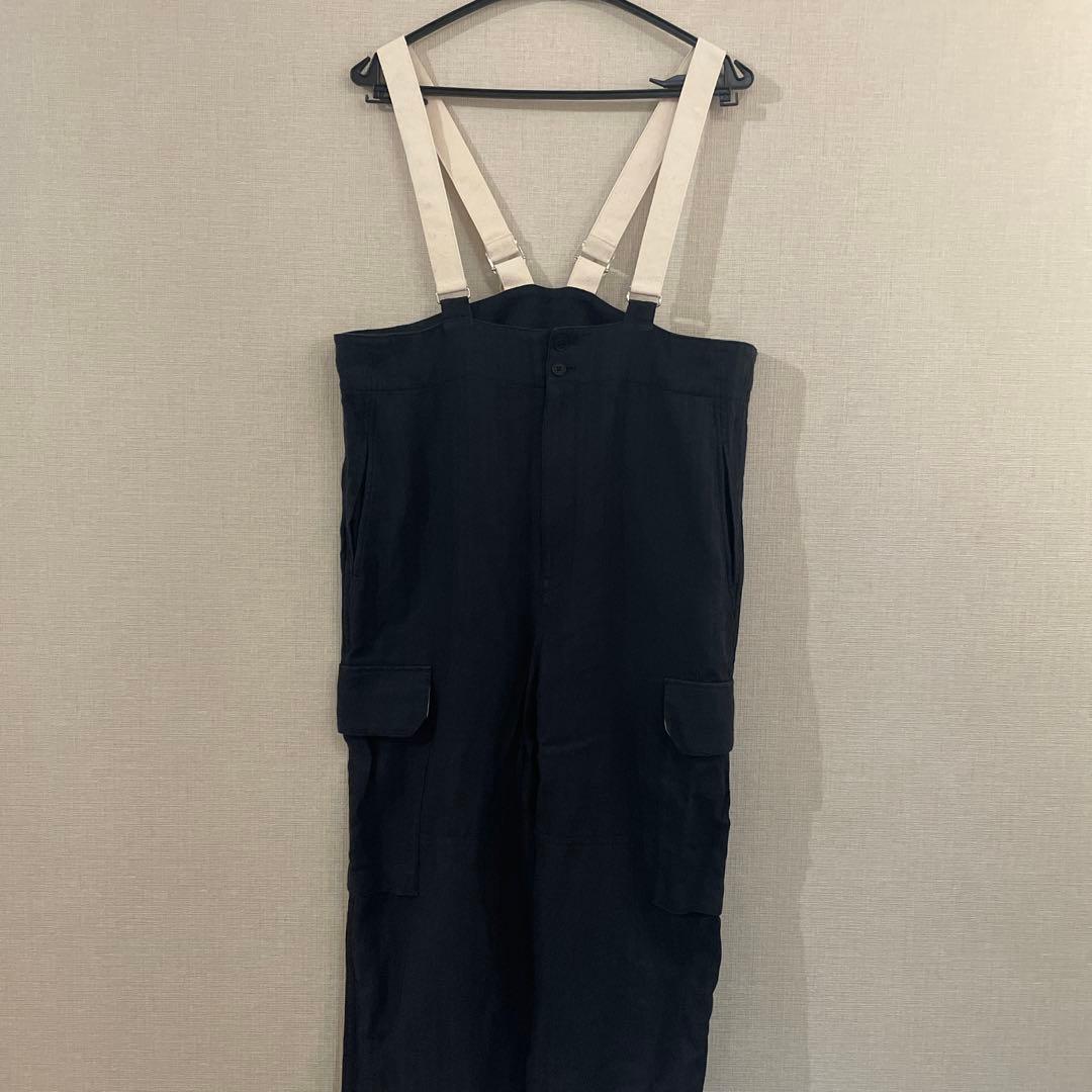 【IENA LA BOUCLE】リネンコットンヘリンボン サスペンダーパンツ