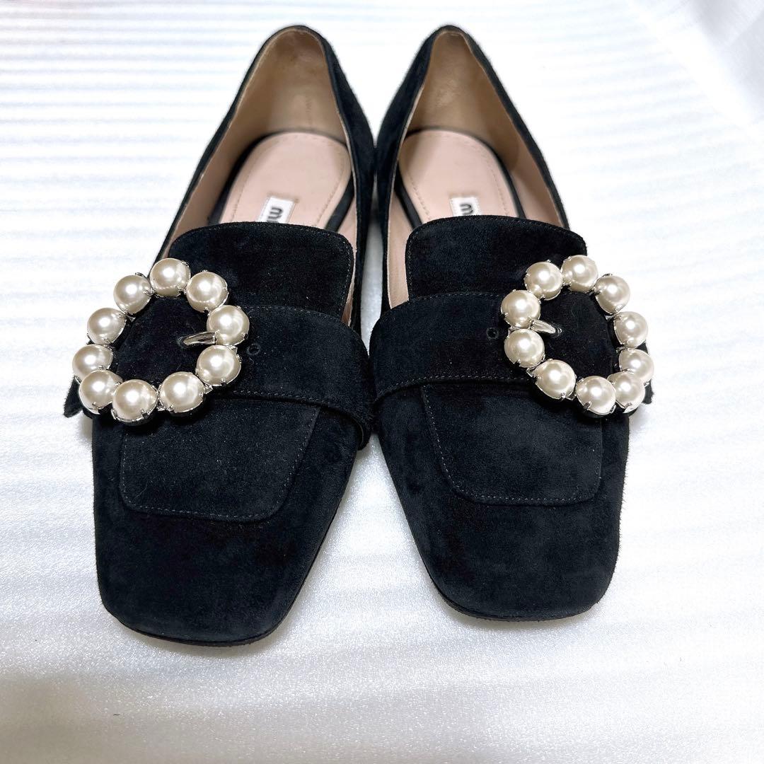 MIUMIU ミュウミュウ　パール　フラットシューズ　パンプス　ローファー　靴