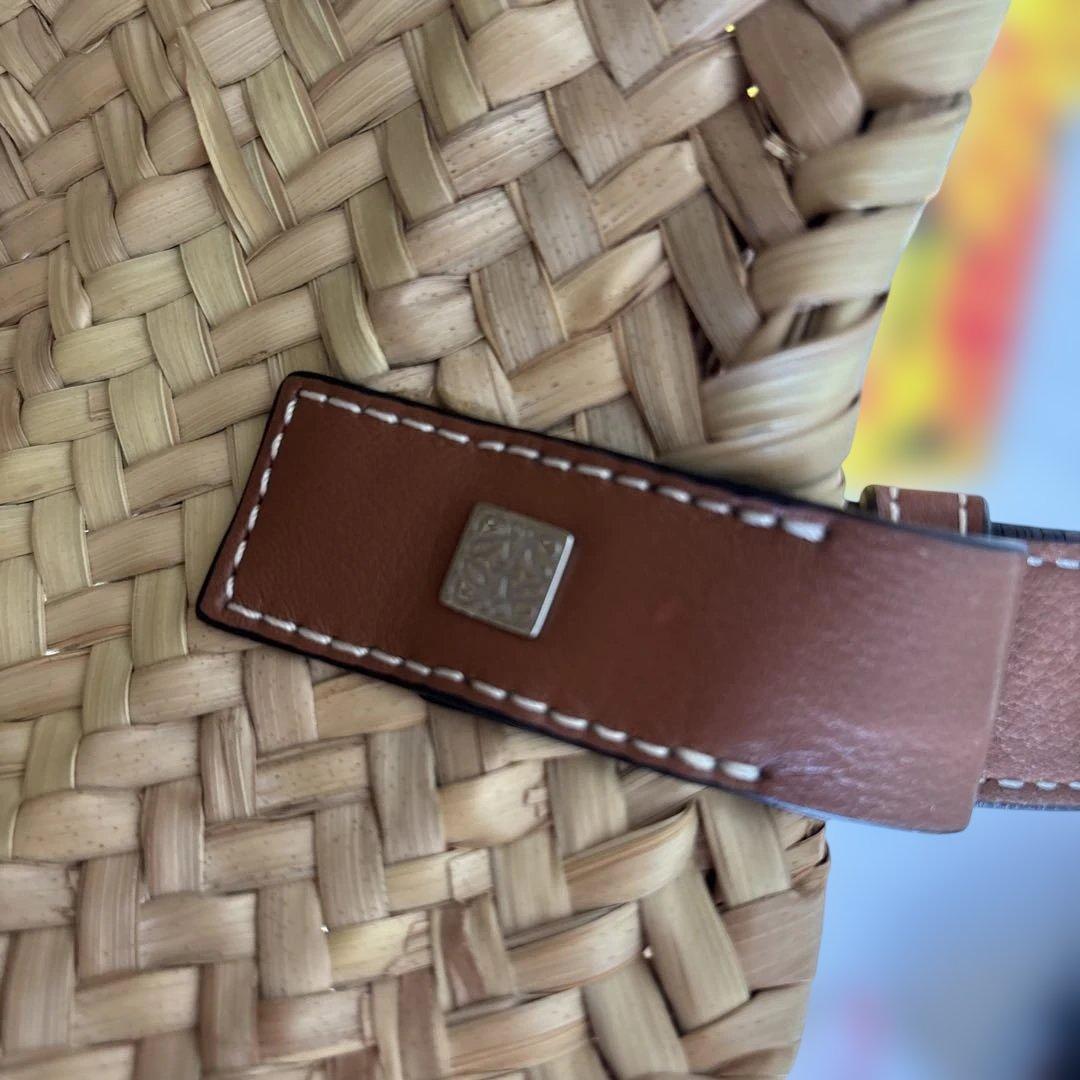 値下げ　 ロエベ　籠バッグ　スモール　タン