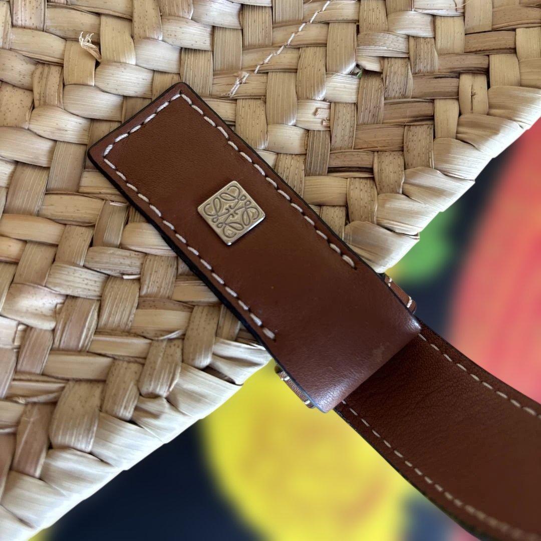 値下げ　 ロエベ　籠バッグ　スモール　タン