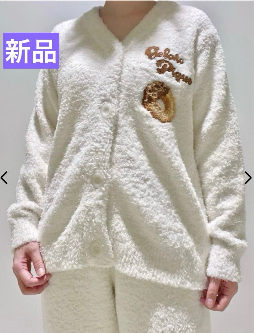 【新品タグ付き】ジェラートピケ　ドーナツジャガードカーディガン　クリーム