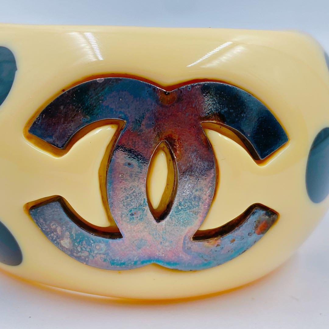 9EM103 CHANEL シャネル バングル ヴィンテージ ココ 水玉