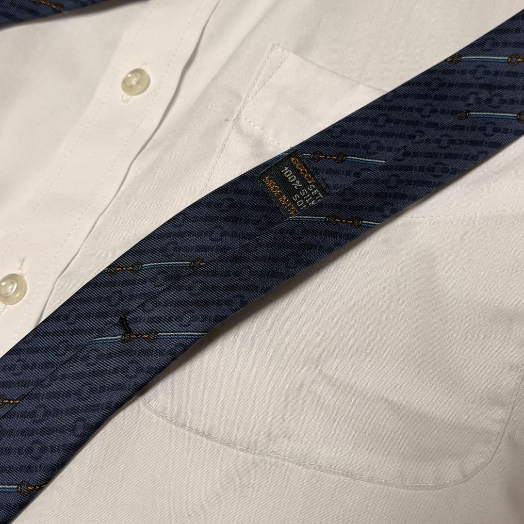 GUCCI ヴィンテージ　ネクタイ　ブルー