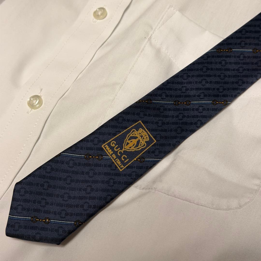 GUCCI ヴィンテージ　ネクタイ　ブルー