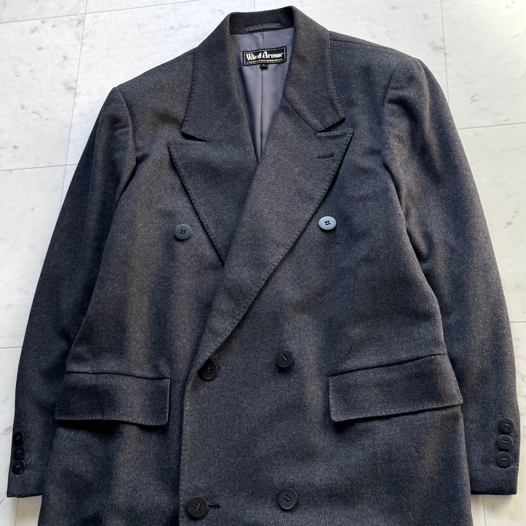 美品 Wind Armor ダブルチェスターコート カシミヤ100% L