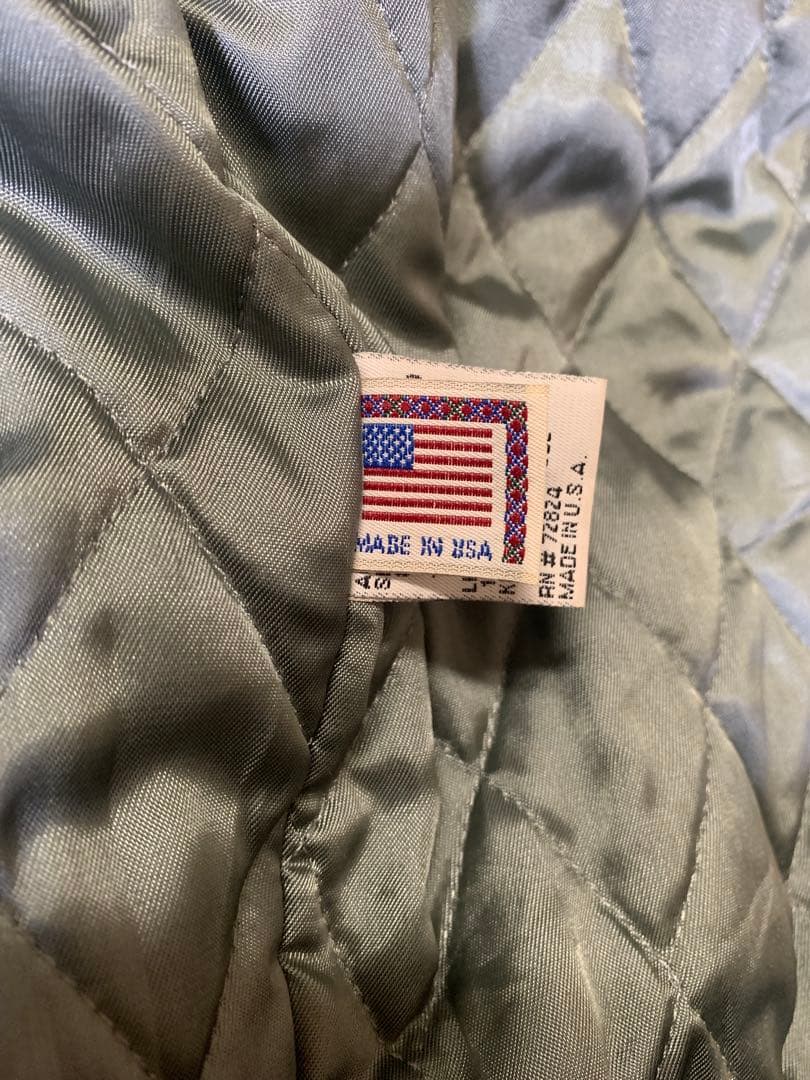 袖本革　スタジャン ゴールデンベアー　USA製　アメリカサイズM