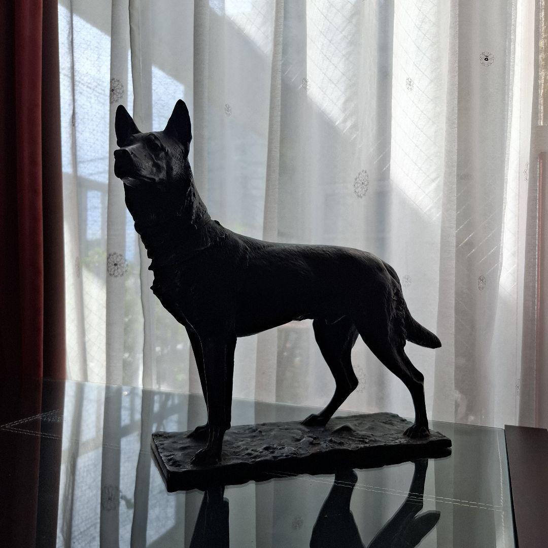 F. Dillon 犬のブロンズ彫刻