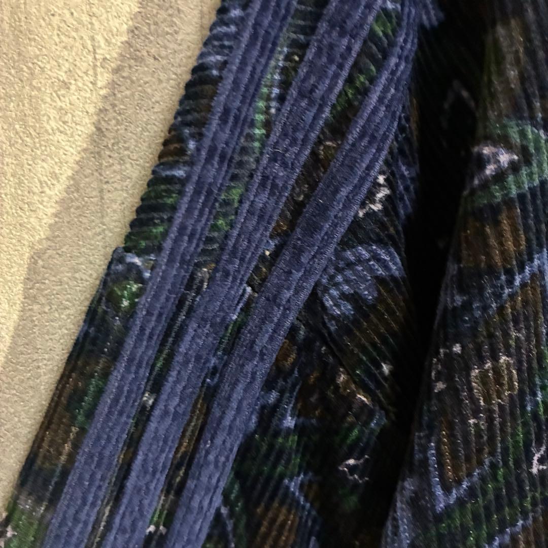 【希少デザイン】アディダス　刺繍ロゴ入　総柄コーデュロイトラックジャケット　XL