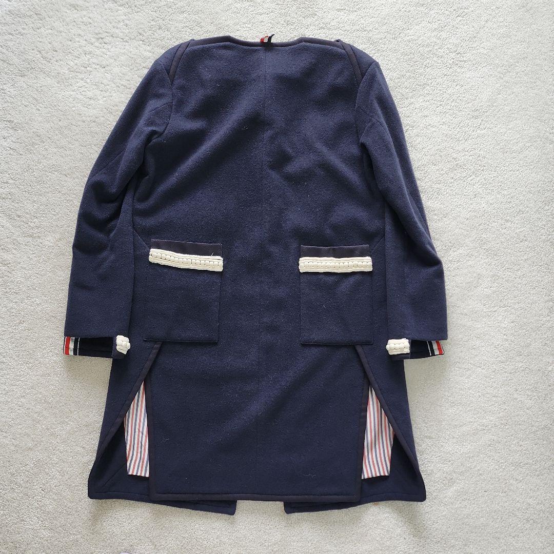 トムブラウンネイビー チェスターコート ウール混紡