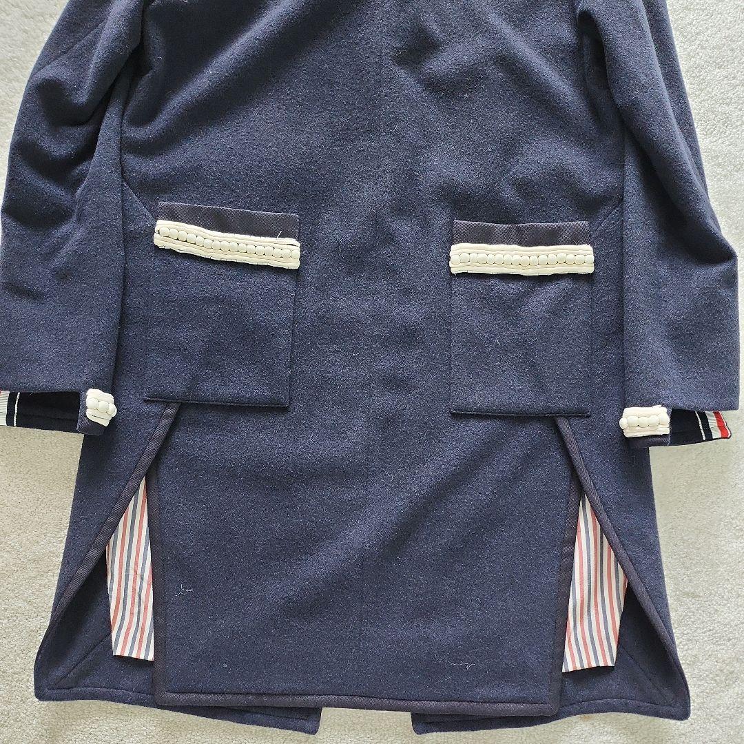 トムブラウンネイビー チェスターコート ウール混紡