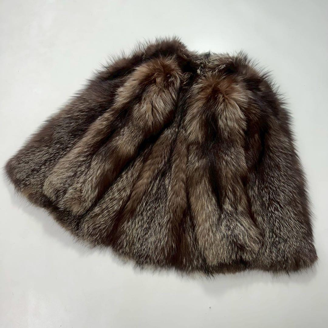 ボリューム◎シルバーフォックス ファーコート 毛皮 リアルファー