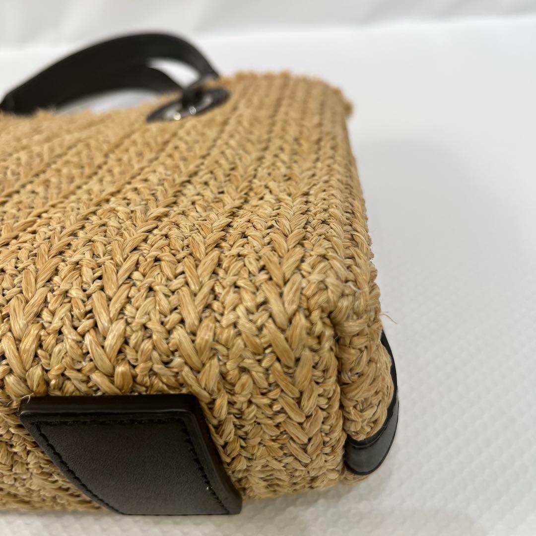 ポポロン ✨希少✨ EMPORIO ARMANI ラフィア　ストローバッグ