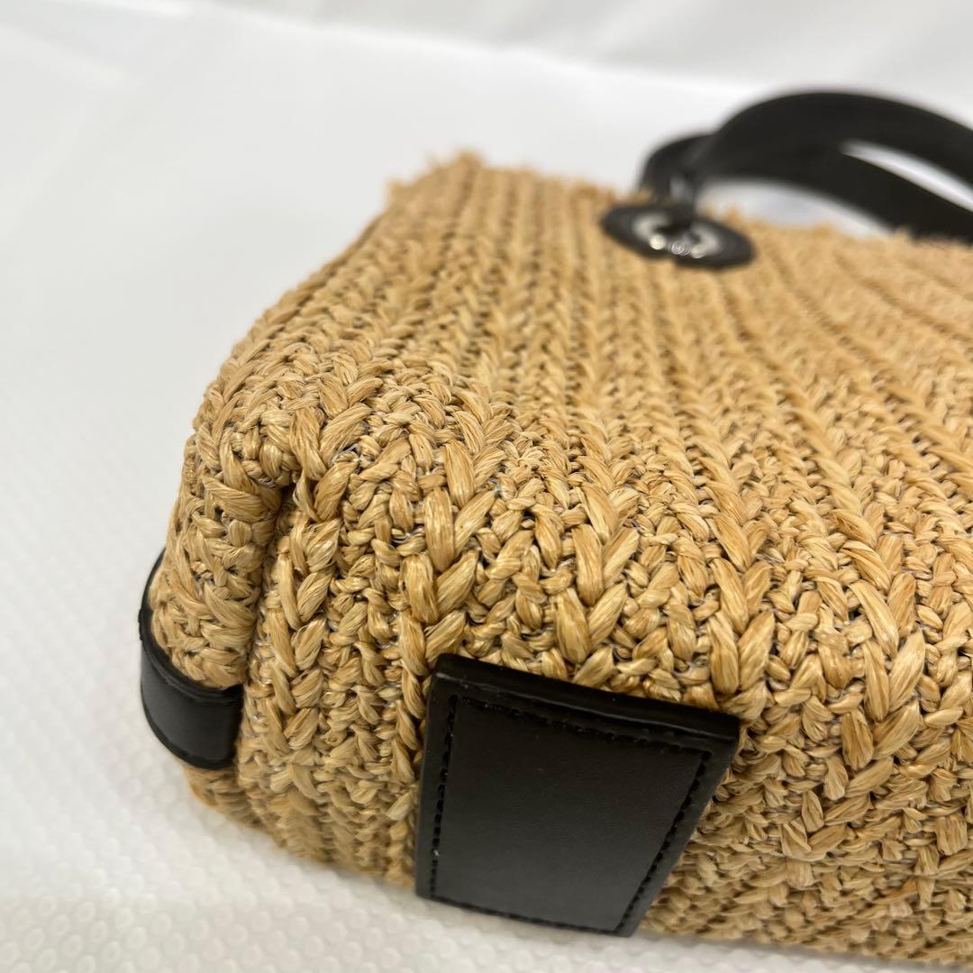 ポポロン ✨希少✨ EMPORIO ARMANI ラフィア　ストローバッグ