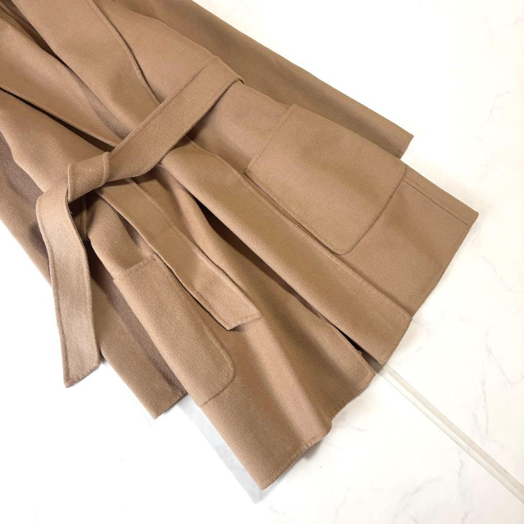 美品✨マックスマーラ　クチートアマーノ　ベルテッド　フード付き　キャメル