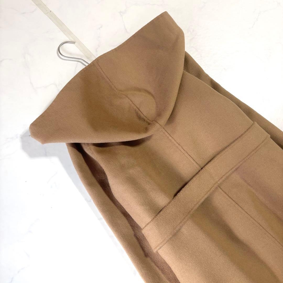 美品✨マックスマーラ　クチートアマーノ　ベルテッド　フード付き　キャメル