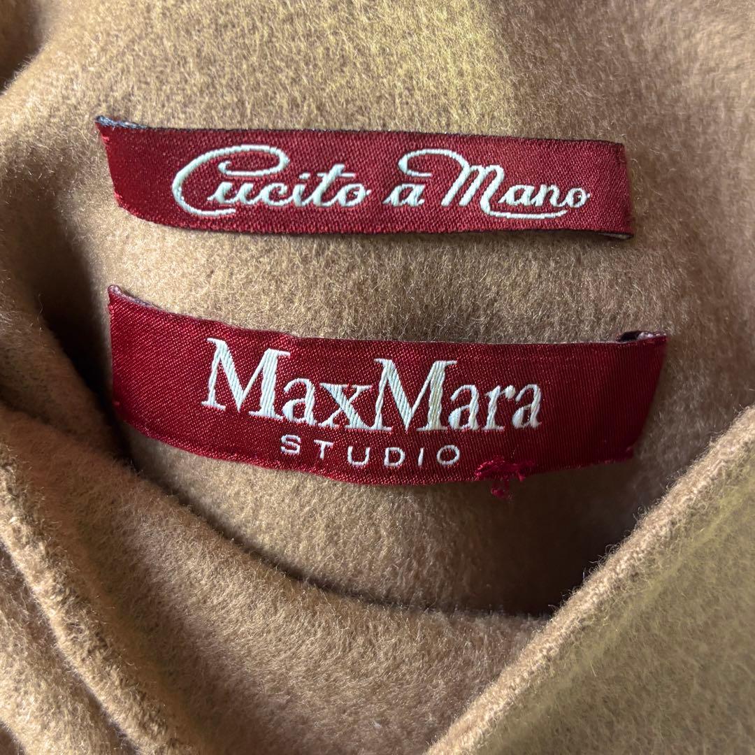 美品✨マックスマーラ　クチートアマーノ　ベルテッド　フード付き　キャメル