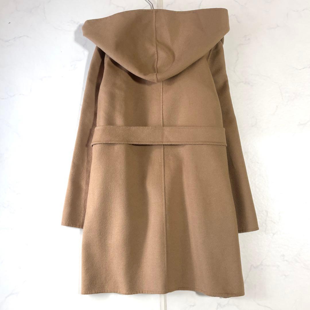 美品✨マックスマーラ　クチートアマーノ　ベルテッド　フード付き　キャメル