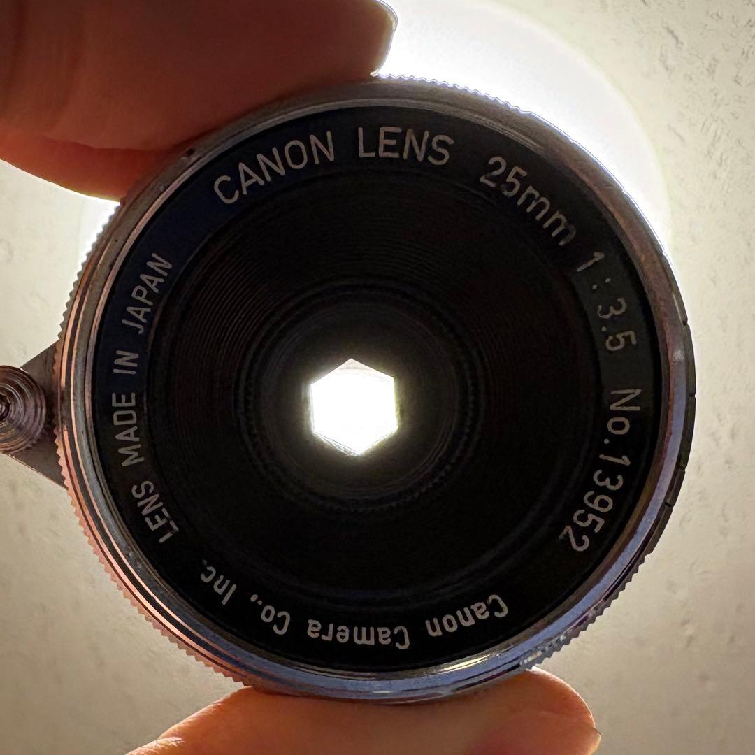 希少CANON 25mm F3.5 (L39) 単焦点レンズ　純正ファインダー