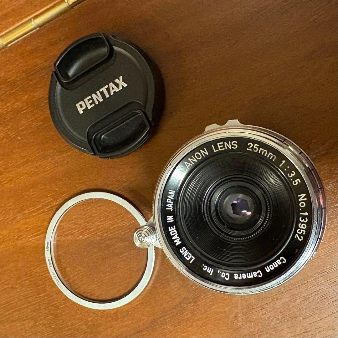 希少CANON 25mm F3.5 (L39) 単焦点レンズ　純正ファインダー