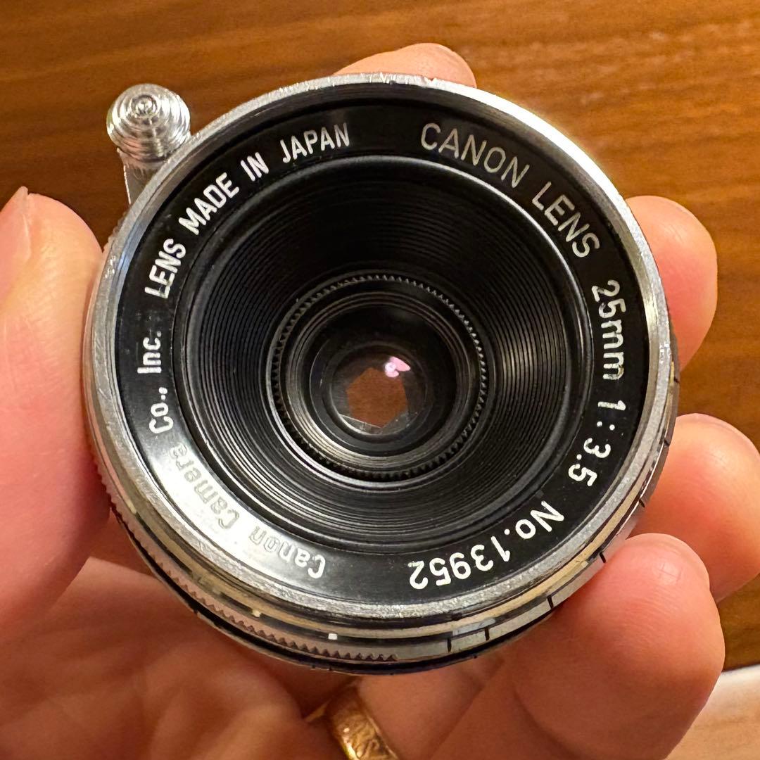 希少CANON 25mm F3.5 (L39) 単焦点レンズ　純正ファインダー