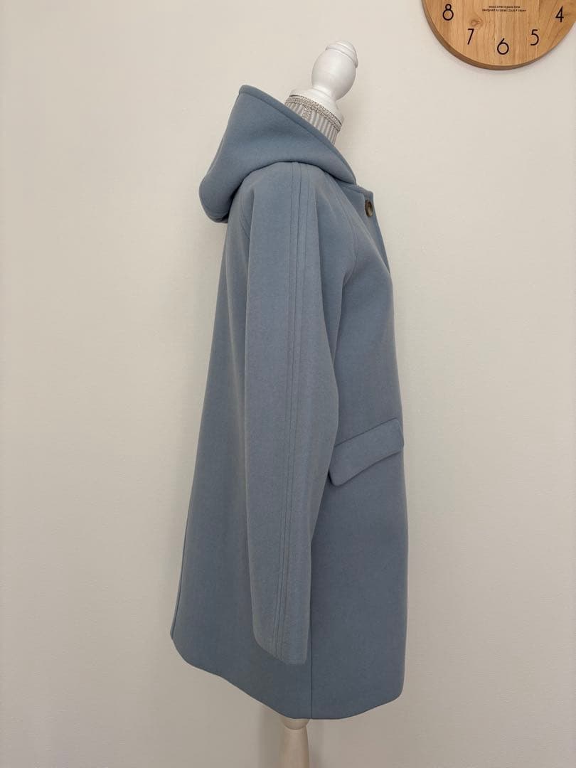 【美品】SHIPS HAMILTON フード・ノーカラー2way ウールコート