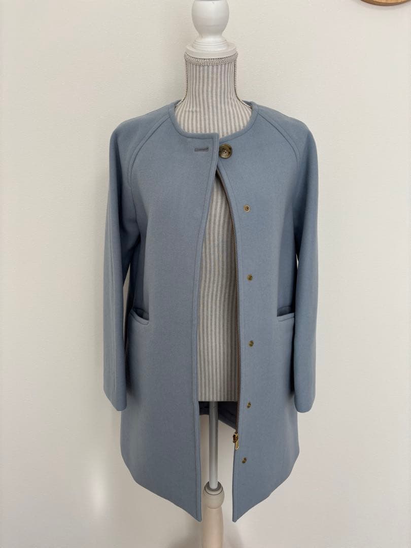 【美品】SHIPS HAMILTON フード・ノーカラー2way ウールコート