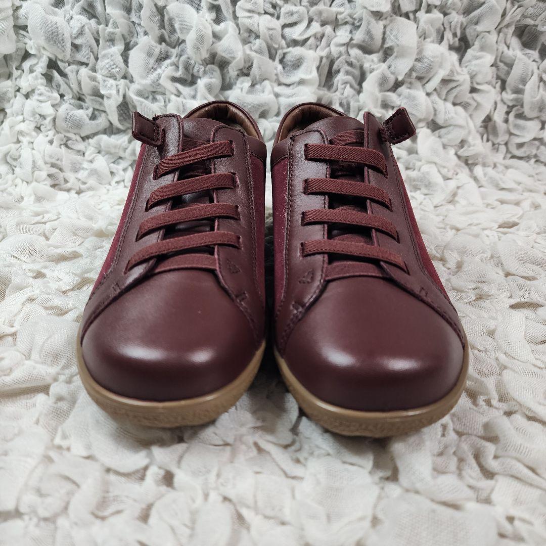 未使用 アキレスソルボ ゴム紐 スリッポン レザー ウォーキングシューズ