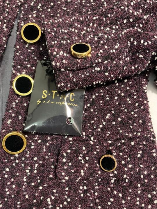 値下【S.T.A.C】40号 スカートスーツ パープル 華やか 上品 VELLA