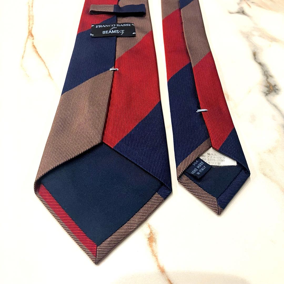 美品✨FRANCO BASSI for BEAMS レジメンタル ネクタイ