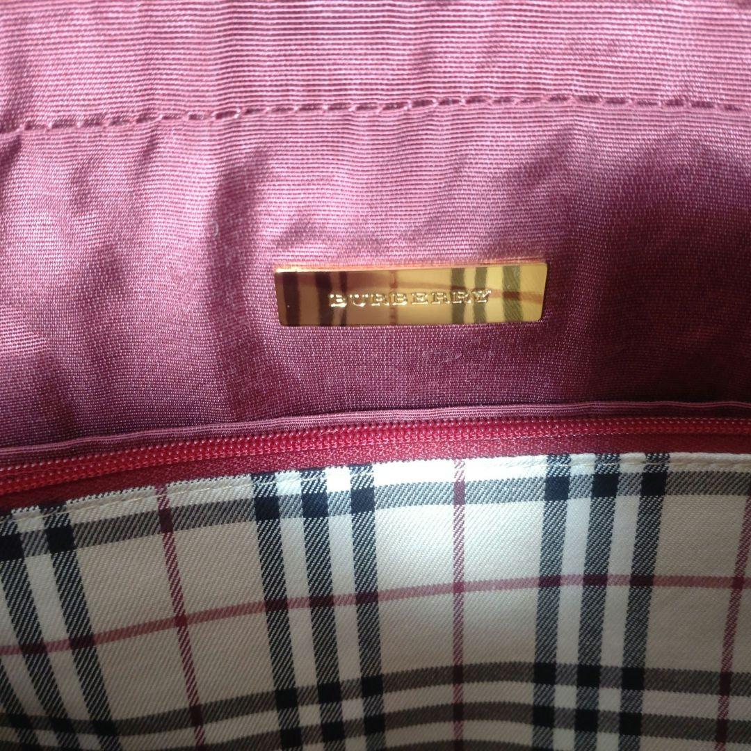 ◆バーバリー◆ビジネス、トートバッグ A4サイズ対応／赤／ノバチェック