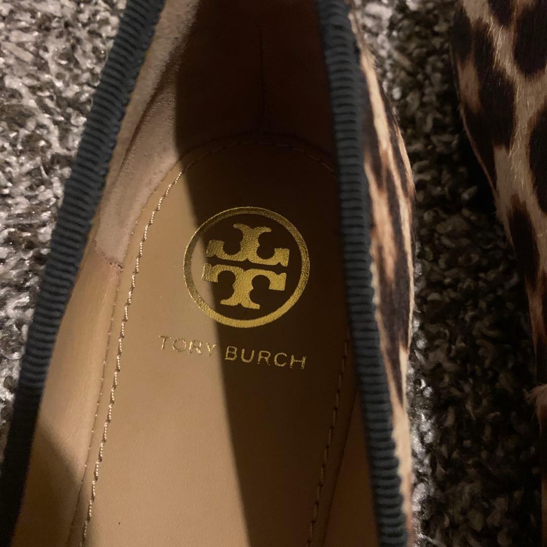 【新品未使用】トリーバーチ　パンプス　フラットシューズ　リボン　レオパード