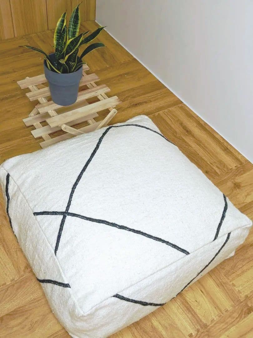 王道のモロッコ キリムベニワレンプフ-No9　ベーシック黒ダイヤ柄