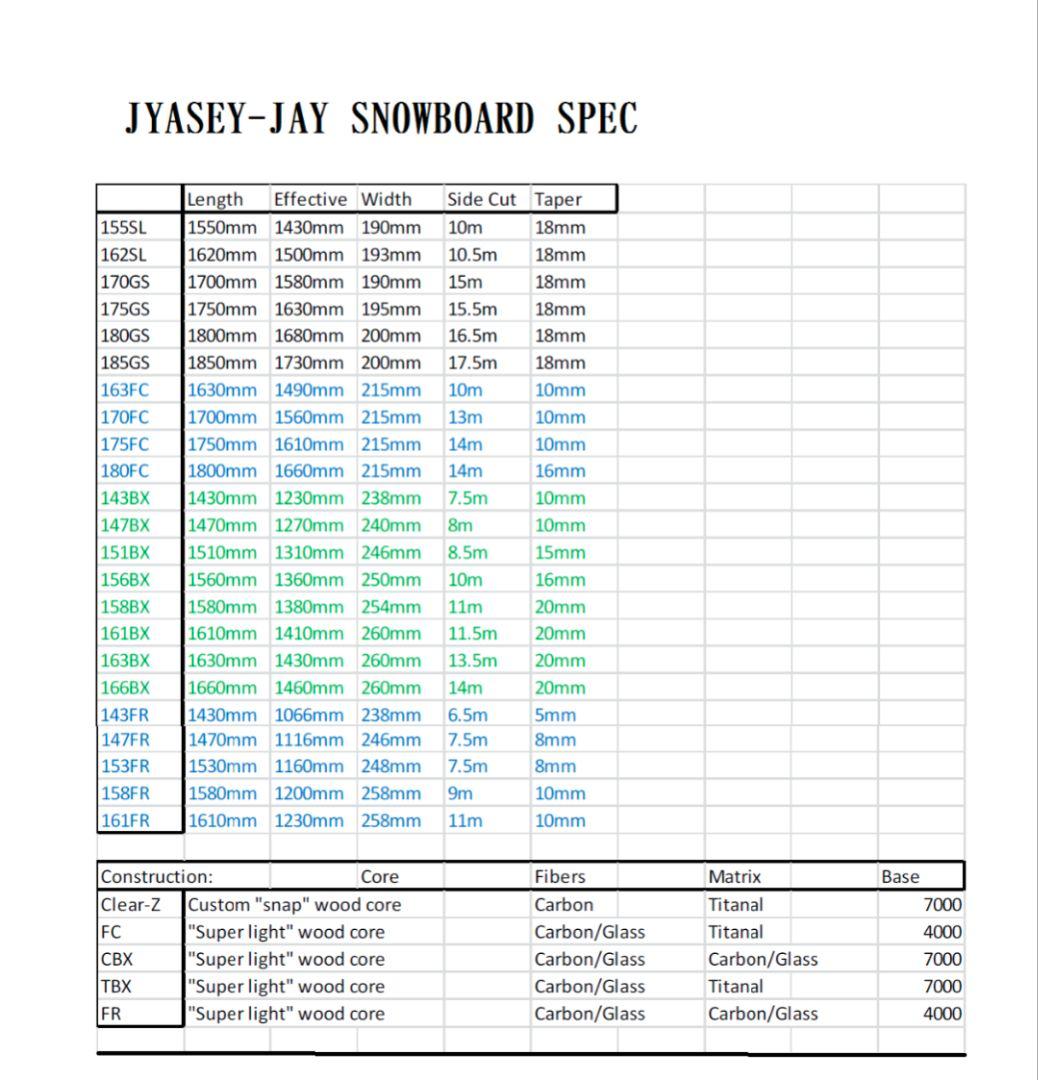 g*a様 JASEY-JAY BOARDS Clear 180