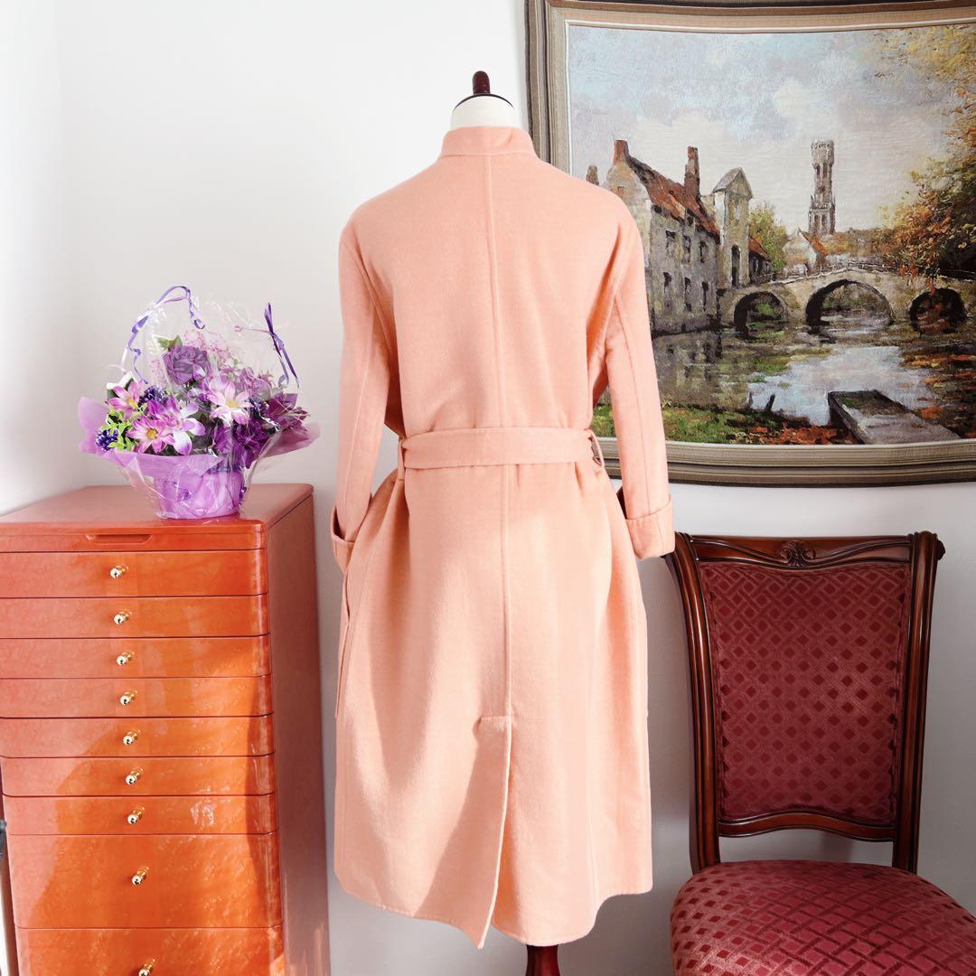 極美品　HERMESエルメス　ダブルフェイス　コート　ロング　さくらピンク