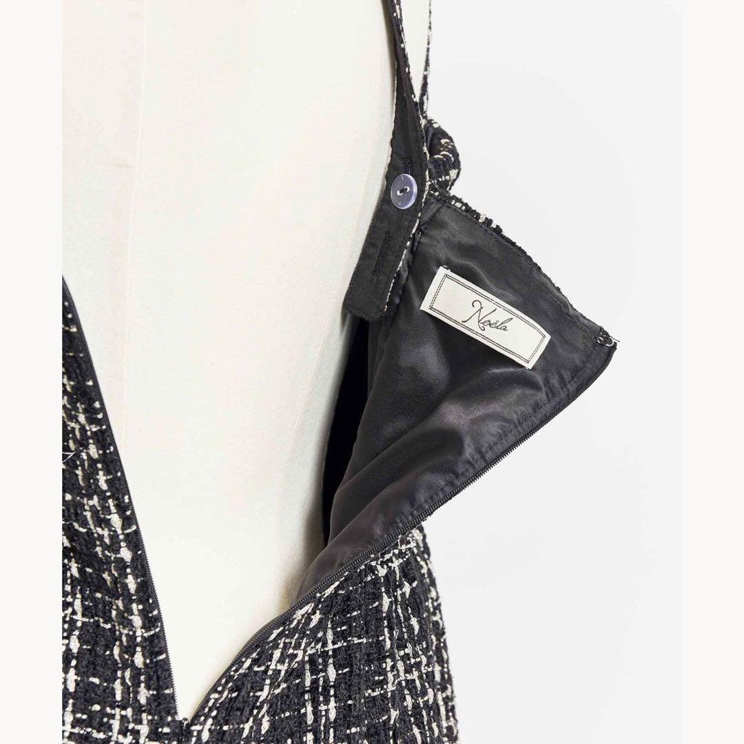 ぽ*ん様 noelaツイード マキシドレス ブラック