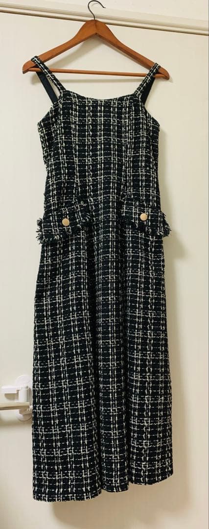 ぽ*ん様 noelaツイード マキシドレス ブラック