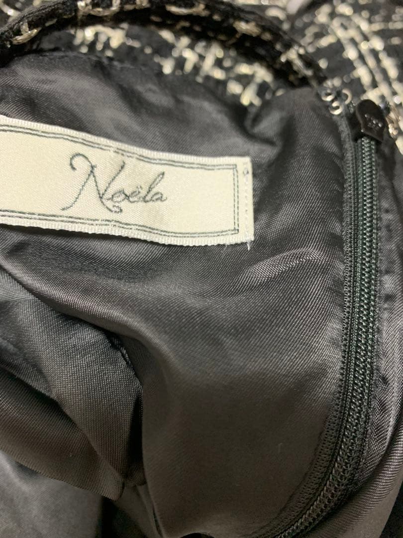 ぽ*ん様 noelaツイード マキシドレス ブラック