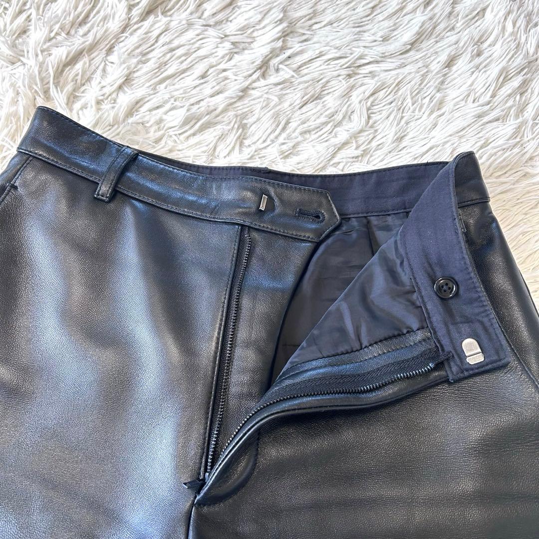 H BEAUTY & YOUTH シープレザー ショートパンツ ブラック