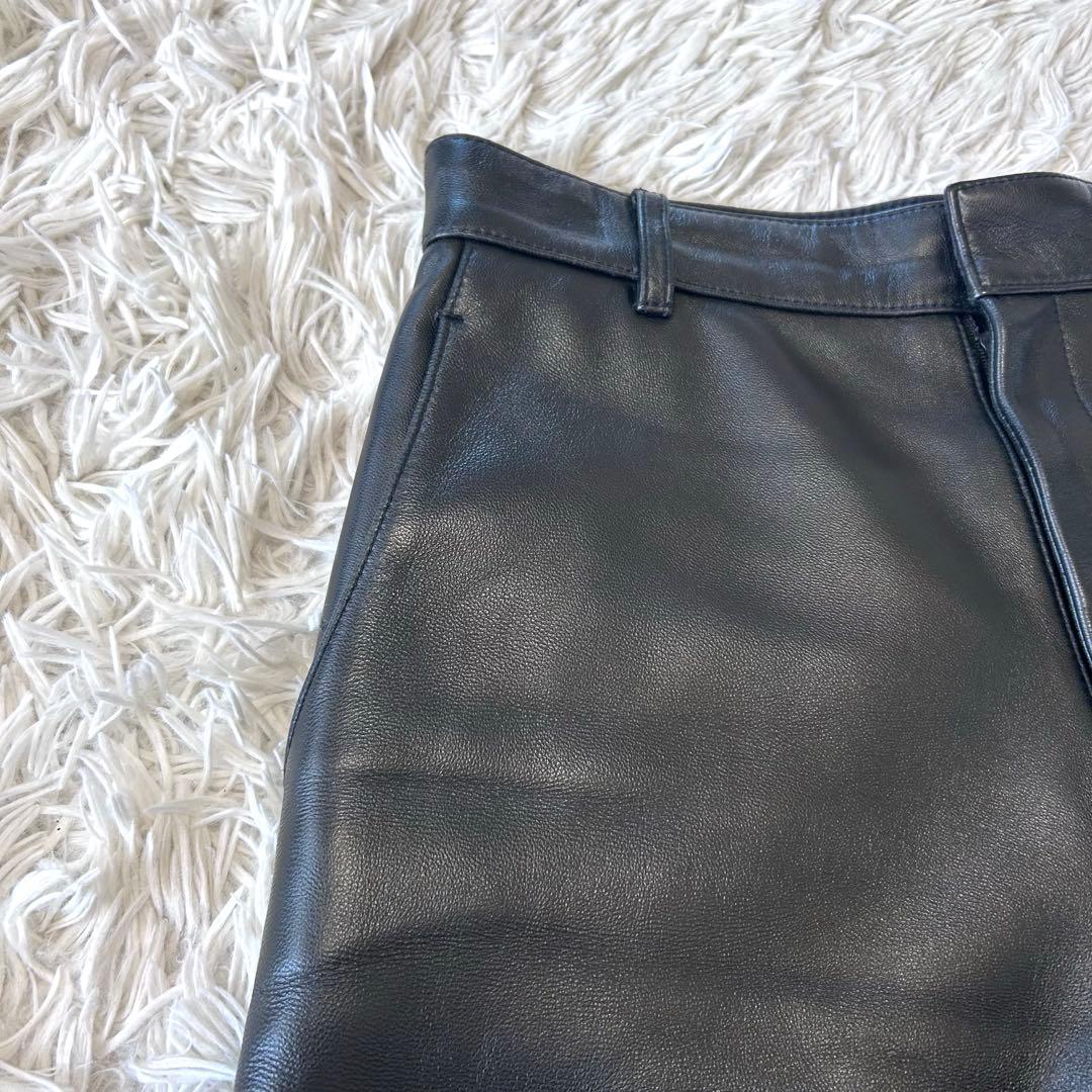 H BEAUTY & YOUTH シープレザー ショートパンツ ブラック