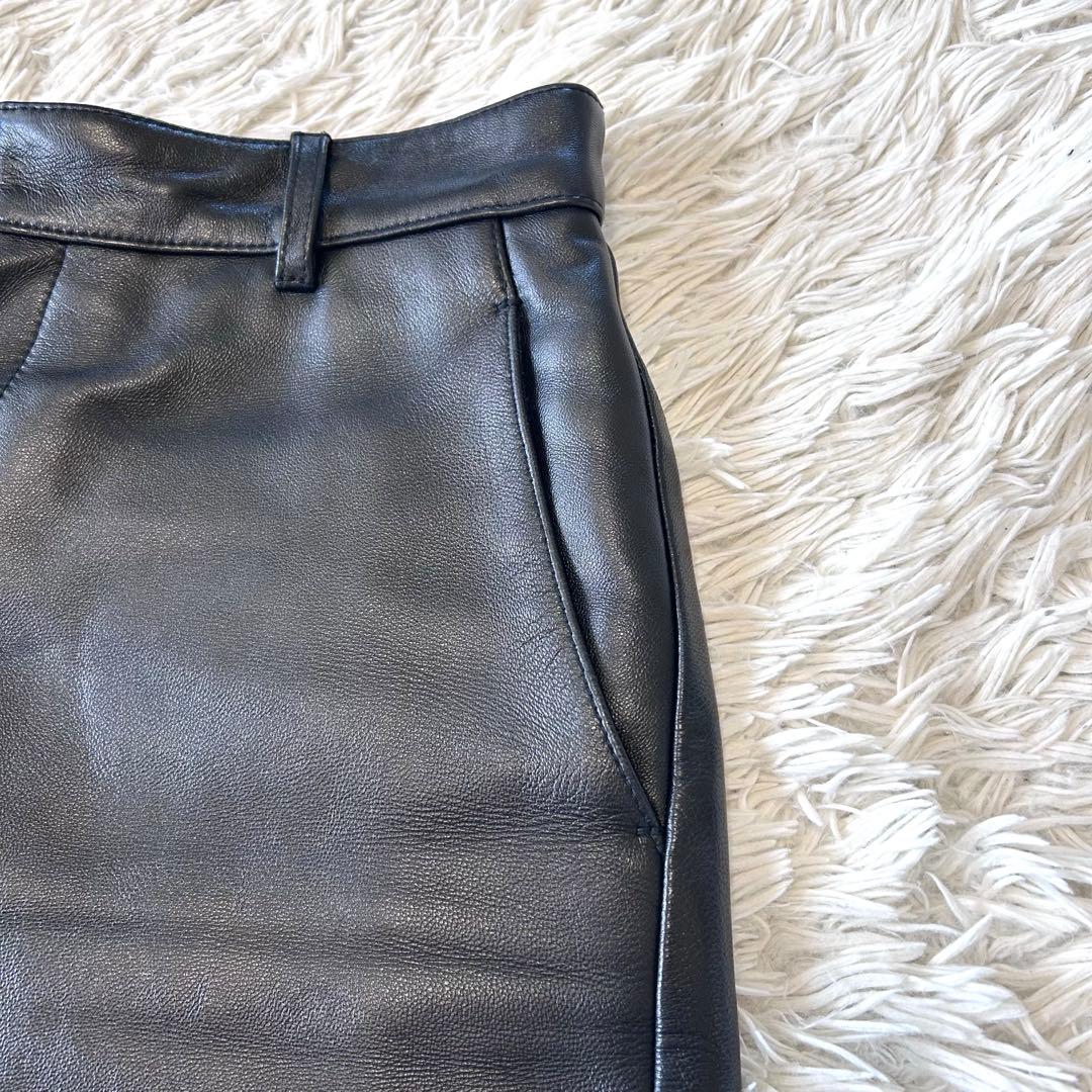 H BEAUTY & YOUTH シープレザー ショートパンツ ブラック