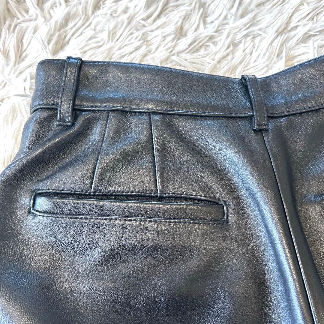 H BEAUTY & YOUTH シープレザー ショートパンツ ブラック