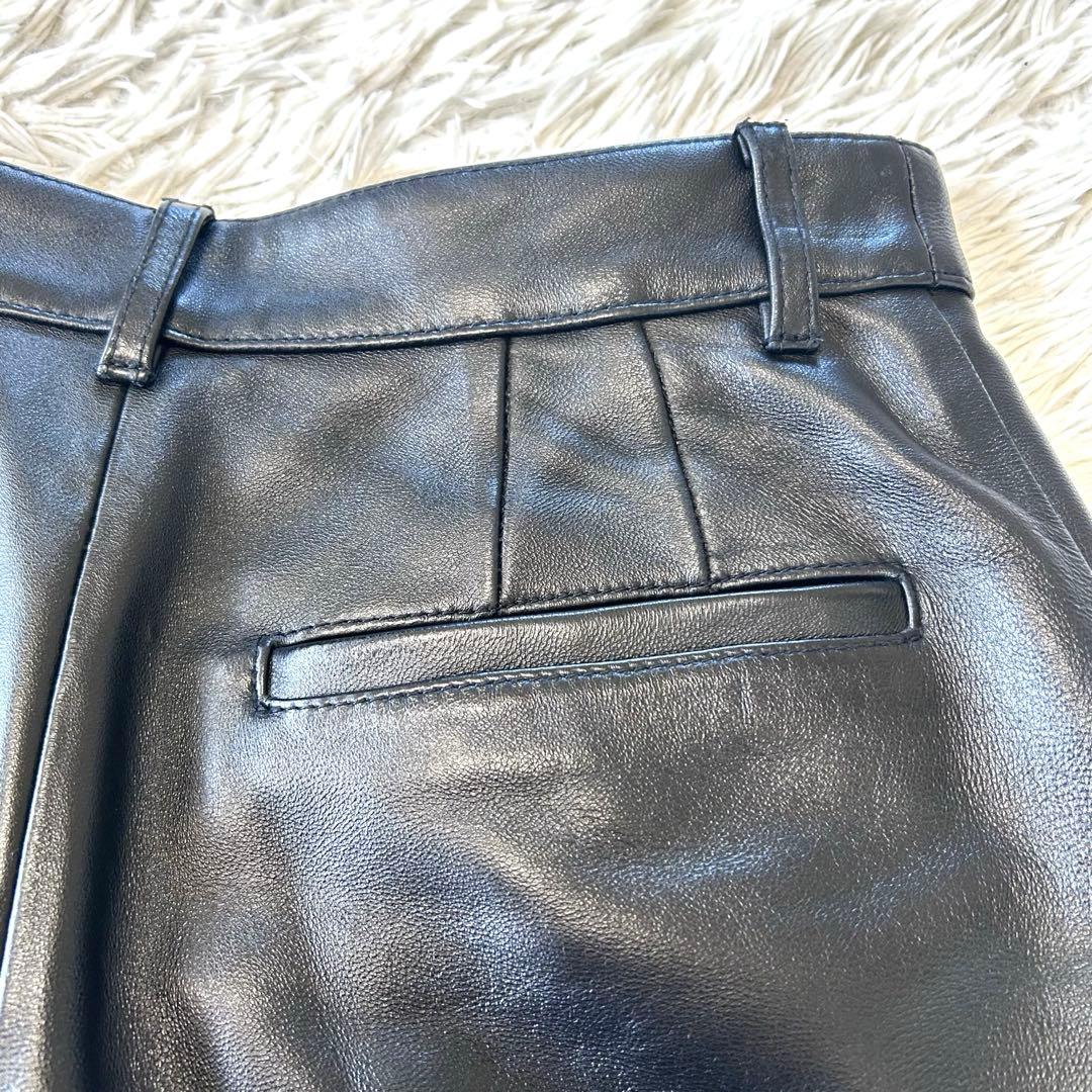 H BEAUTY & YOUTH シープレザー ショートパンツ ブラック